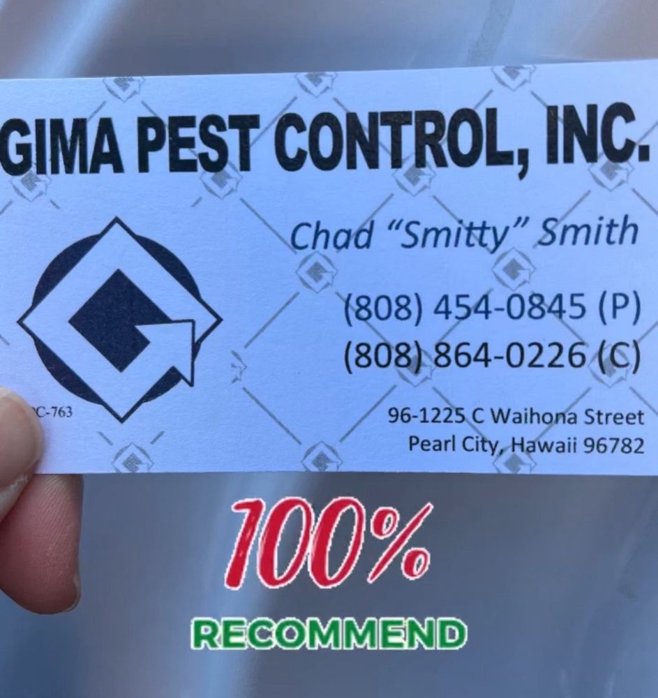 GIMA TERMITE CONTROL Updated September 2024 961225 Waihona St