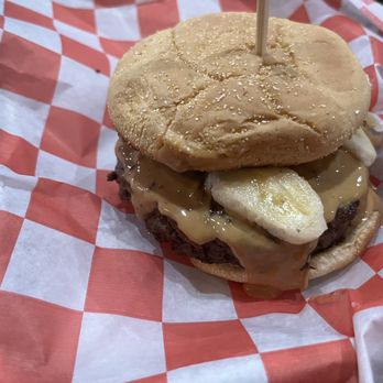 Yancey's Gastropub & Brewery - Elvis burger - PB and banana on burger - Gastropubs Near Me - Glasgow, Kentucky Yancey's Gastropub & Brewery - Elvis burger - PB and banana on burger - Gastropubs Near Me - Glasgow, Kentucky
