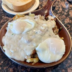 Southwest Skillet W/poached eggs. Such a big portion that I could only eat half. Can't wait to finish the rest!
