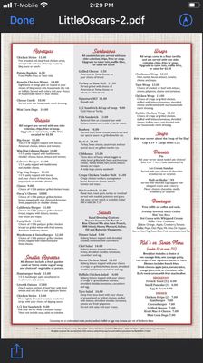 Menu photo 7 Little Oscar's Restaurant Hampton, MN