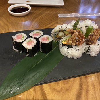 Morimoto - Fatty Tuna roll & Soft Shell Crab Roll - Japanese Near Me - Las Vegas, Nevada Morimoto - Fatty Tuna roll & Soft Shell Crab Roll - Japanese Near Me - Las Vegas, Nevada
