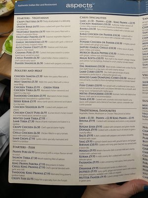Menu photo 2 Aspects at the Plough Enderby, LEC Menu photo 2 Aspects at the Plough Enderby, LEC
