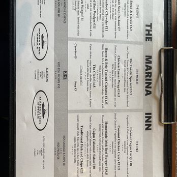 Marina Inn - Lunch menu - Pubs Near Me - Dingle, Kentucky