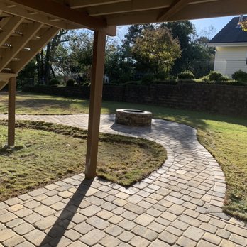 T Black Custom Hardscapes - Under the porch/deck looking out to the fire pit. - Masonry/Concrete Near Me - Canton, Georgia T Black Custom Hardscapes - Under the porch/deck looking out to the fire pit. - Masonry/Concrete Near Me - Canton, Georgia