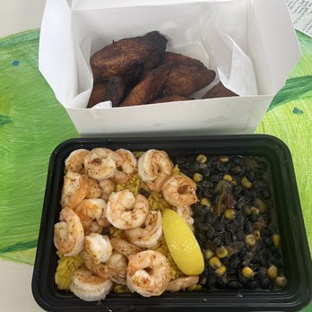 NORTHWEST SEAFOOD INC - Chef's Special (Grilled Shrimp, Yellow Rice and Black Beans) extra side of plantains - Seafood Near Me - GAINESVILLE, Florida