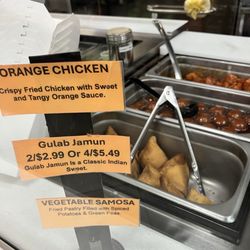 Jay’s 1 Stop Indian - Samosa, gulab jamun, orange chicken