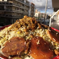 Comida Persa Shahla - Arroz con alubias francés  con carne  de soja
