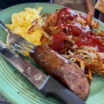 Jake's Roadhouse - Italian Sausage, eggs and hash brown - part of Jake's Country Breakfast - Barbeque Near Me - Monrovia, California