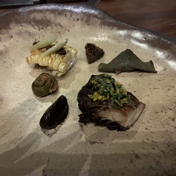 Ursa - Maitake with corn rib and desert botanical bonchons. - Desserts Near Me - Tucson, Arizona Ursa - Maitake with corn rib and desert botanical bonchons. - Desserts Near Me - Tucson, Arizona