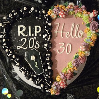 Adina’s Custom Cakes - Heart shaped cake split into two themes - Custom Cakes Near Me Adina’s Custom Cakes - Heart shaped cake split into two themes - Custom Cakes Near Me