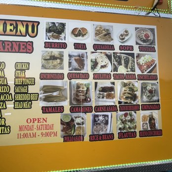 Tacos Rosy - a menu on a food truck - Tacos Near Me - Broken Arrow, Oklahoma