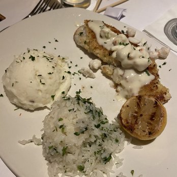 Bonefish Grill - Crab-Crusted Cod with Garlic Mashed Potatoes and Jasmine Rice - Seafood Near Me - Little Rock, Arkansas Bonefish Grill - Crab-Crusted Cod with Garlic Mashed Potatoes and Jasmine Rice - Seafood Near Me - Little Rock, Arkansas