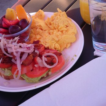 Toast on First - Bacon up with eggs and assorted fruit - Coffee & Tea Near Me - Whittier, California Toast on First - Bacon up with eggs and assorted fruit - Coffee & Tea Near Me - Whittier, California