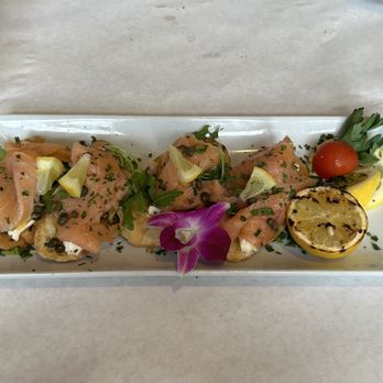 Tuscany Italian Bistro - Smoked Salmon Bruschetta - Mediterranean Near Me - Miramar Beach, Florida Tuscany Italian Bistro - Smoked Salmon Bruschetta - Mediterranean Near Me - Miramar Beach, Florida