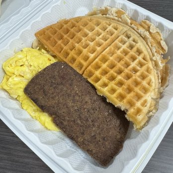 Lincoln's Waffle Shop - Waffle with Scrambled Eggs and Scrapple - American Near Me - Washington, DC, District of Columbia