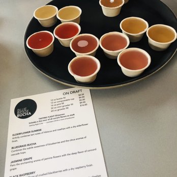 Blue Ridge Bucha - Tasting flight x 2 with their menu! - Kombucha Near Me - Waynesboro, Virginia