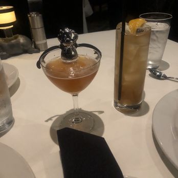 Morton's The Steakhouse - Drinks, (left- idk the name but it is mixed with scotch) (right- long island) - Steakhouses Near Me - Honolulu, Hawaii