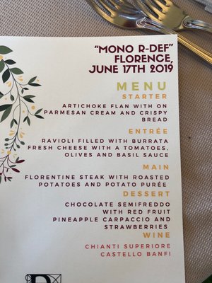 Menu photo 7 La Loggia Florence, FI