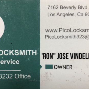 Pico Locksmith - Business card - Keys & Locksmiths Near Me