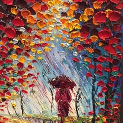 International Art Gallery & Custom Framing - Original Oil Painting by Oliviya "Rainy day"