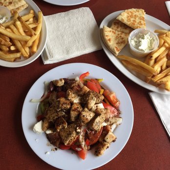 Peter's Kitchen - Greek salad with chicken n fries, bomb!!!! - Canadian (New) Near Me - Comber, Ontario Peter's Kitchen - Greek salad with chicken n fries, bomb!!!! - Canadian (New) Near Me - Comber, Ontario