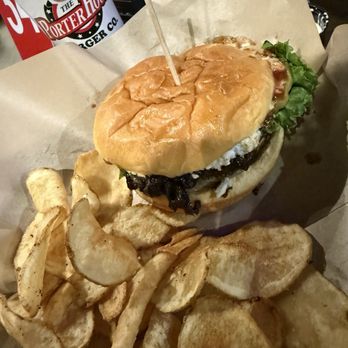 PorterHouse Burger Co - Built-Your-Own with Blue Cheese crumbles and balsamic caramelized onions - Burgers Near Me - Greensboro, North Carolina PorterHouse Burger Co - Built-Your-Own with Blue Cheese crumbles and balsamic caramelized onions - Burgers Near Me - Greensboro, North Carolina