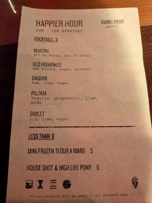 Menu photo 1 Barrel Proof Atlanta, GA