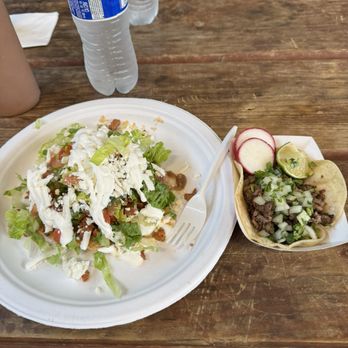 Yabes Taco Truck - Tostada with taco - Food Stands Near Me - Forks, Washington