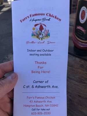 Menu photo 2 Farr's Famous Chicken Hampton, NH