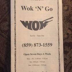 Wok N Go No 4 - Menu as of 4/2018