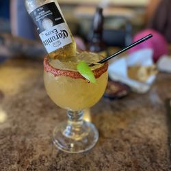La Carreta Mexican Restaurant - MUST order! A Carreta-Rita rimmed with tajin