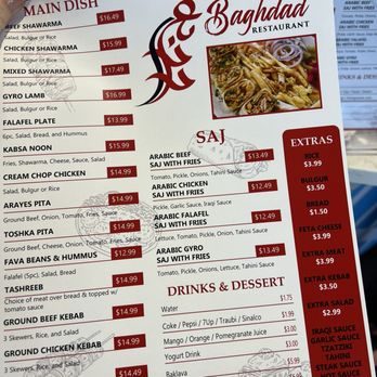 Baghdad Restaurant - Menu - Middle Eastern Near Me - Syracuse, New York