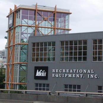REI - REI (Recreational Equipment Inc.) headquarters in downtown Seattle, seen from Interstate 5. - Outdoor Gear Near Me - Seattle, Washington REI - REI (Recreational Equipment Inc.) headquarters in downtown Seattle, seen from Interstate 5. - Outdoor Gear Near Me - Seattle, Washington