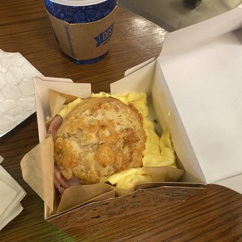District: Donuts. Sliders. Brew - Scrambled Eggs with Ham and Cheese - Coffee & Tea Near Me - Las Vegas, Nevada