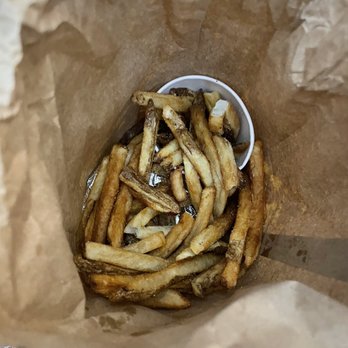 Five Guys - This carefully designed presentation represents $20 worth of burger and fries. - Burgers Near Me - San Antonio, Texas Five Guys - This carefully designed presentation represents $20 worth of burger and fries. - Burgers Near Me - San Antonio, Texas