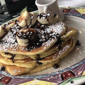 Miss Shirley's Cafe, Inner Harbor - ~ Banana & chocolate chip butter milk pancakes. OMG ~ - Breakfast & Brunch Near Me - Baltimore, Maryland Miss Shirley's Cafe, Inner Harbor - ~ Banana & chocolate chip butter milk pancakes. OMG ~ - Breakfast & Brunch Near Me - Baltimore, Maryland