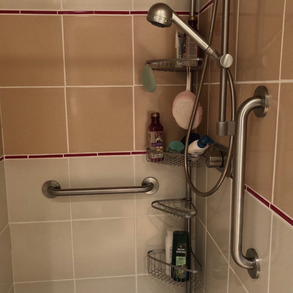 Grab bars for shower. Grab bars for shower.