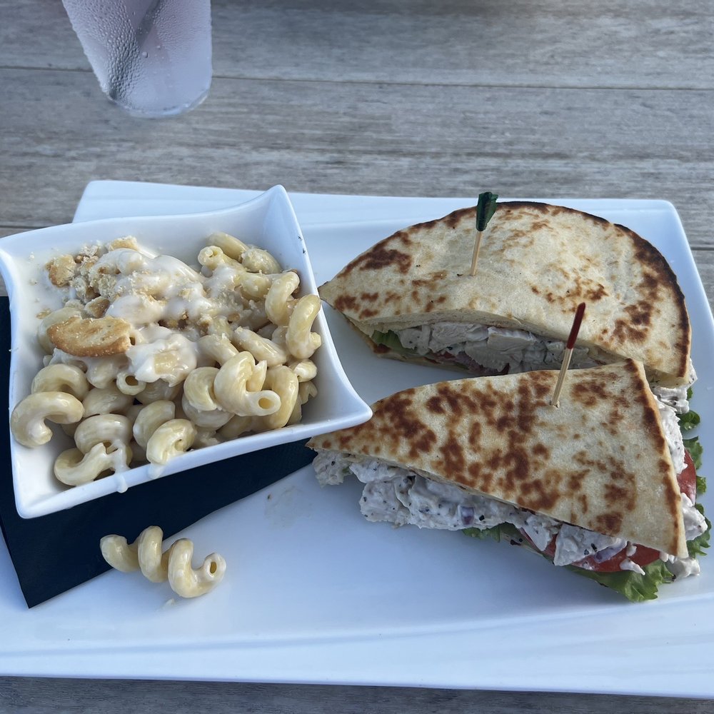 RipTydz - Chicken Salad on Naan bread with a side of Mac and Cheese - Seafood Near Me - Myrtle Beach, South Carolina
