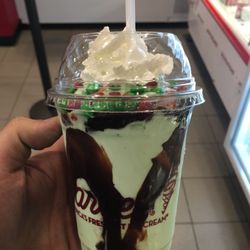 Carvel-Ice Cream Bakery - Mint chocolate chip, whip cream, and chocolate.