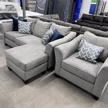 Box Drop - Light Gray Sofa Chaise and Chair - Mattresses Near Me - Worcester, Massachusetts Box Drop - Light Gray Sofa Chaise and Chair - Mattresses Near Me - Worcester, Massachusetts
