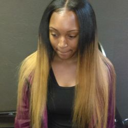 Willingly Beautiful Salon - Full Sew In Weave Middle Part Silk Press Bone Straight by Will (786)303-8945