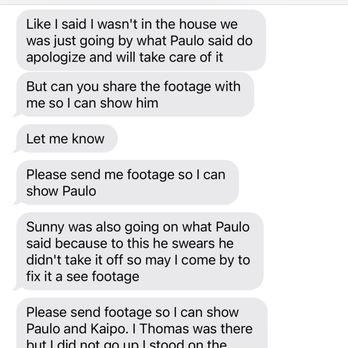 Mint Moving Solutions - Text message between myself and Thomas - Movers Near Me - Pearl City, Hawaii