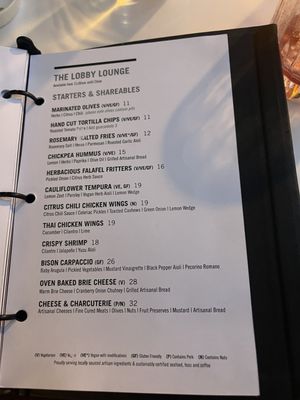 Menu photo 1 THE LOBBY LOUNGE & RAWBAR Vancouver, BC Menu photo 1 THE LOBBY LOUNGE & RAWBAR Vancouver, BC