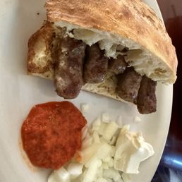 Half sandwich with sausage