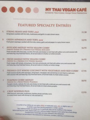 Menu photo 6 My Thai Vegan Cafe Boston, MA