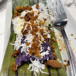 Cafe Via Mare - Puto bumbong mixed with the toppings