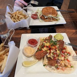 Fish tacos and Chicken Sandwich