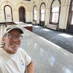 Beachstone Sustainable Products - Marble Restoration at US Customs House, Portland, Maine. Bardiglio Carrara from Italy.