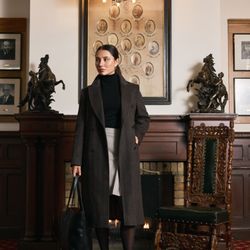 Surmesur - Model wearing a custom wool coat and skirt.