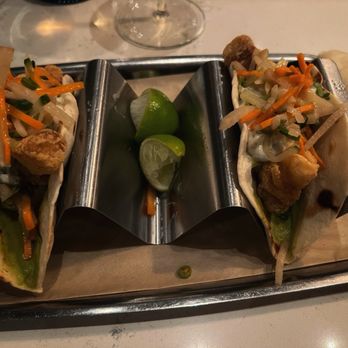 Puritan Oyster Bar - three tacoss on a tray - Cocktail Bars Near Me - Cambridge, Massachusetts Puritan Oyster Bar - three tacoss on a tray - Cocktail Bars Near Me - Cambridge, Massachusetts